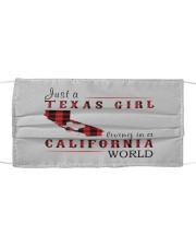 JUST A TEXAS GIRL IN A CALIFORNIA WORLD Cloth face mask thumbnail