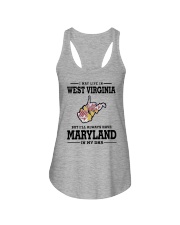 LIVE IN WEST VIRGINIA BUT MARYLAND IN MY DNA Ladies Flowy Tank thumbnail