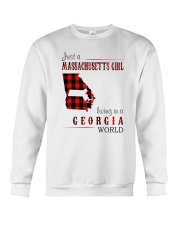 JUST A MASSACHUSETTS GIRL IN A GEORGIA WORLD Crewneck Sweatshirt thumbnail