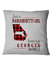 JUST A MASSACHUSETTS GIRL IN A GEORGIA WORLD Square Pillowcase thumbnail