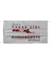 JUST A TEXAS GIRL IN A MASSACHUSETTS WORLD Cloth face mask thumbnail