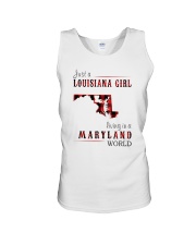 JUST A LOUISIANA GIRL IN A MARYLAND WORLD Unisex Tank thumbnail