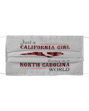JUST A CALIFORNIA GIRL IN A NORTH CAROLINA WORLD Cloth face mask thumbnail