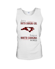 JUST A SOUTH CAROLINA GIRL-A NORTH CAROLINA WORLD Unisex Tank thumbnail