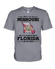 LIVE IN MISSOURI BUT I'LL HAVE FLORIDA IN MY DNA V-Neck T-Shirt thumbnail