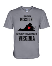 LIVE IN MISSOURI BUT BELONG TO VIRGINIA V-Neck T-Shirt thumbnail