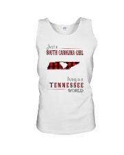 JUST A SOUTH CAROLINA GIRL IN A TENNESSEE WORLD Unisex Tank thumbnail