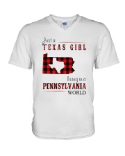 JUST A CALIFORNIA GIRL IN A NEW YORK WORLD V-Neck T-Shirt thumbnail
