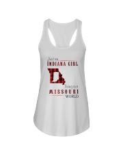 JUST AN INDIANA GIRL IN A MISSOURI WORLD Ladies Flowy Tank thumbnail