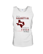 JUST A MASSACHUSETTS GIRL IN A TEXAS WORLD Unisex Tank thumbnail
