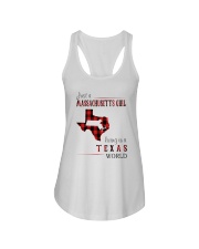 JUST A MASSACHUSETTS GIRL IN A TEXAS WORLD Ladies Flowy Tank thumbnail