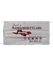 JUST A MASSACHUSETTS GIRL IN A TEXAS WORLD Cloth face mask thumbnail