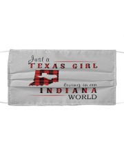 JUST A TEXAS GIRL IN AN INDIANA WORLD Cloth face mask thumbnail