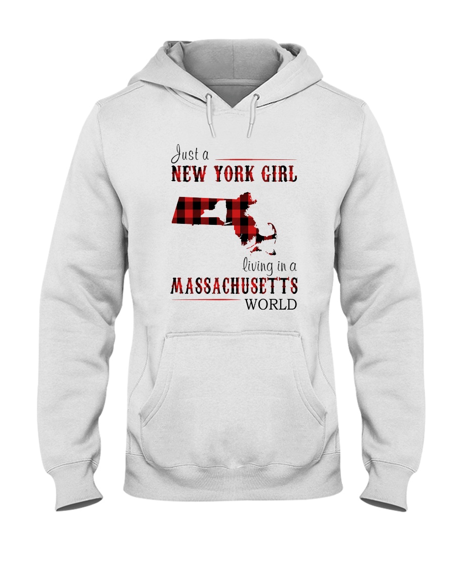 JUST A NEW YORK GIRL IN A MASSACHUSETTS WORLD Hooded Sweatshirt