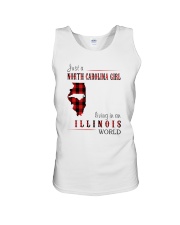 JUST A NORTH CAROLINA GIRL IN AN ILLINOIS WORLD Unisex Tank thumbnail