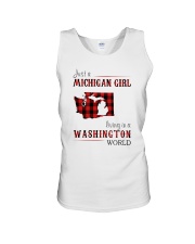 JUST A MICHIGAN GIRL IN A WASHINGTON WORLD Unisex Tank thumbnail