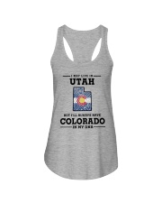 LIVE IN UTAH BUT I'LL HAVE COLORADO IN MY DNA Ladies Flowy Tank thumbnail