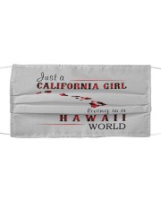 JUST A CALIFORNIA GIRL IN A HAWAII WORLD Cloth face mask thumbnail