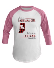 JUST A LOUISIANA GIRL IN AN INDIANA WORLD Baseball Tee thumbnail