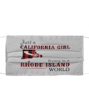 JUST A CALIFORNIA GIRL IN A RHODE ISLAND WORLD Cloth face mask thumbnail