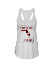 JUST AN OREGON GIRL IN A FLORIDA WORLD Ladies Flowy Tank thumbnail