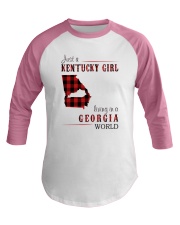 JUST A KENTUCKY GIRL IN A GEORGIA WORLD Baseball Tee thumbnail