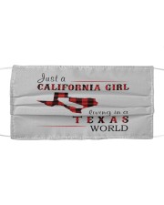 JUST A CALIFORNIA GIRL IN A TEXAS WORLD Cloth face mask thumbnail