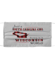 JUST A SOUTH CAROLINA GIRL IN A WISCONSIN WORLD Cloth face mask thumbnail