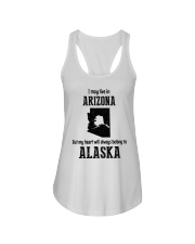 LIVE IN ARIZONA BUT BELONG TO ALASKA Ladies Flowy Tank thumbnail