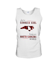 JUST A GEORGIA GIRL IN A NORTH CAROLINA WORLD Unisex Tank thumbnail