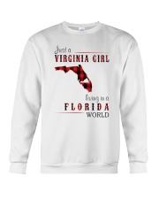 JUST A VIRGINIA GIRL IN A FLORIDA WORLD Crewneck Sweatshirt thumbnail