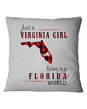 JUST A VIRGINIA GIRL IN A FLORIDA WORLD Square Pillowcase thumbnail