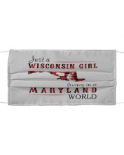 JUST A WISCONSIN GIRL IN A MARYLAND WORLD Cloth face mask thumbnail