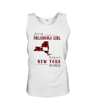 JUST AN OKLAHOMA GIRL IN A NEW YORK WORLD Unisex Tank thumbnail