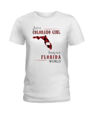 JUST A COLORADO GIRL IN A FLORIDA WORLD Ladies T-Shirt thumbnail