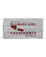 JUST AN ILLINOIS GIRL IN A CALIFORNIA WORLD Cloth face mask thumbnail