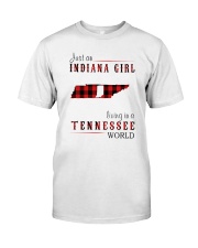 JUST AN INDIANA GIRL IN A TENNESSEE WORLD Classic T-Shirt thumbnail