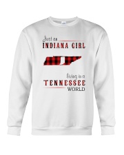 JUST AN INDIANA GIRL IN A TENNESSEE WORLD Crewneck Sweatshirt thumbnail
