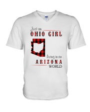 JUST AN OHIO GIRL IN AN ARIZONA WORLD V-Neck T-Shirt thumbnail