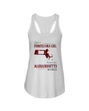 JUST A PENNSYLVANIA GIRL IN A MASSACHUSETTS WORLD Ladies Flowy Tank thumbnail