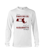 JUST A PENNSYLVANIA GIRL IN A MASSACHUSETTS WORLD Long Sleeve Tee thumbnail