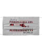 JUST A PENNSYLVANIA GIRL IN A MASSACHUSETTS WORLD Cloth face mask thumbnail