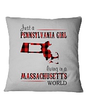 JUST A PENNSYLVANIA GIRL IN A MASSACHUSETTS WORLD Square Pillowcase thumbnail