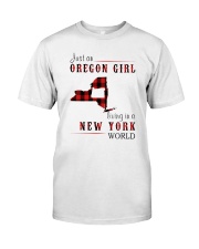 JUST AN OREGON GIRL IN A NEW YORK WORLD Classic T-Shirt thumbnail