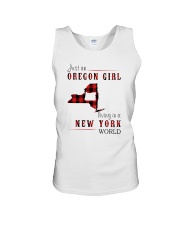 JUST AN OREGON GIRL IN A NEW YORK WORLD Unisex Tank thumbnail