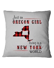 JUST AN OREGON GIRL IN A NEW YORK WORLD Square Pillowcase thumbnail