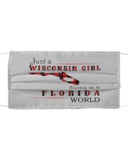 JUST A WISCONSIN GIRL IN A FLORIDA WORLD Cloth face mask thumbnail