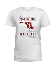 JUST A FLORIDA GIRL IN A MARYLAND WORLD Ladies T-Shirt thumbnail