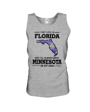 LIVE IN FLORIDA BUT I'LL HAVE MINNESOTA IN MY DNA Unisex Tank thumbnail
