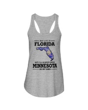LIVE IN FLORIDA BUT I'LL HAVE MINNESOTA IN MY DNA Ladies Flowy Tank thumbnail
